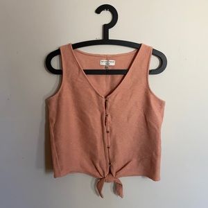 Madewell blush pink tie front top